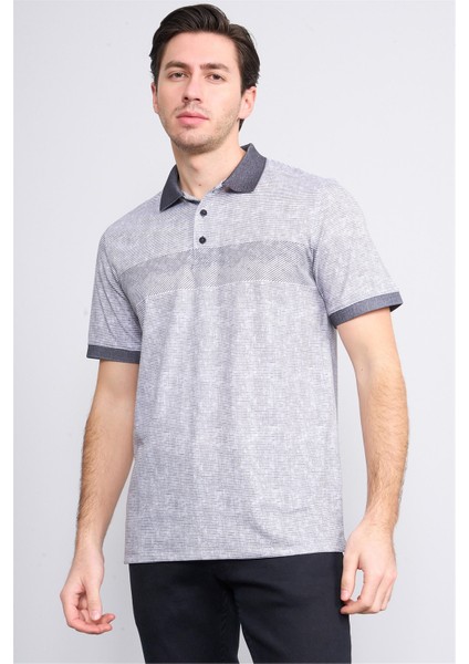 4092 Erkek Polo Yaka Penye Pike T-Shirt Siyah