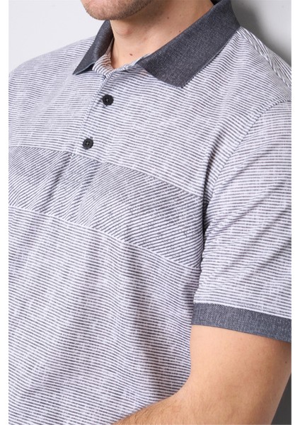 4092 Erkek Polo Yaka Penye Pike T-Shirt Siyah modelleri