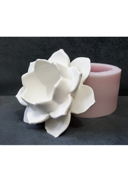 13cm Sukulent Lotus Nilüfer Çiçek Mumluk Tealight Silikon Kalıp K-346