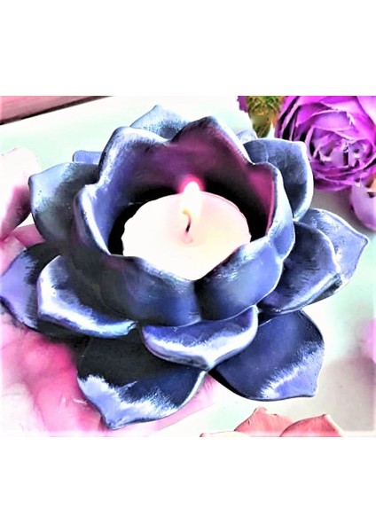13cm Sukulent Lotus Nilüfer Çiçek Mumluk Tealight Silikon Kalıp K-346 fiyatları