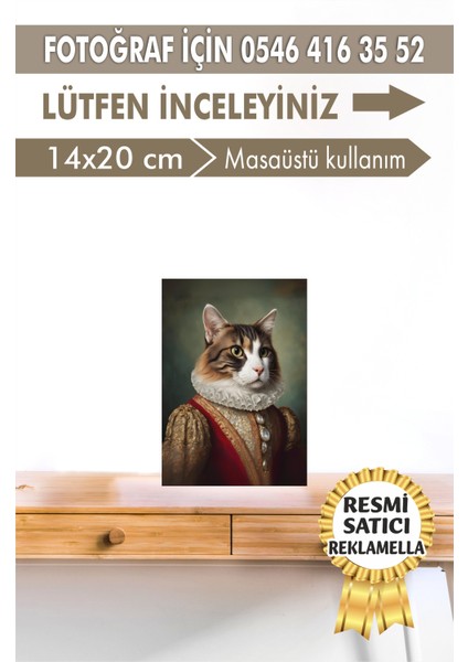 No:7 Kişiye Özel Tasarım Evcil Hayvan Tablosu Patili Hediyelik Kraliyet Kıyafetli Portresi