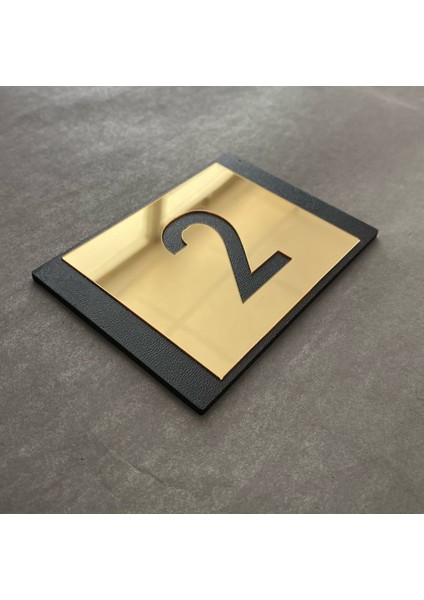 Lux Gold Aynalı Mdf Serisi Iç Mekan Apartman Daire Kapı Numarası