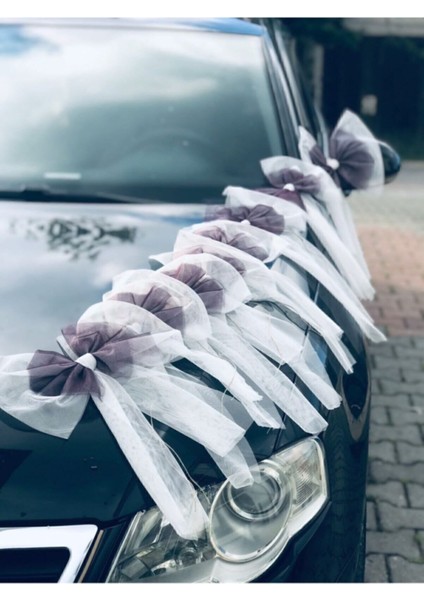 12 Adet Mürdüm Düğün Arabası Süsü Gelin Arabası Konvoy Süsü