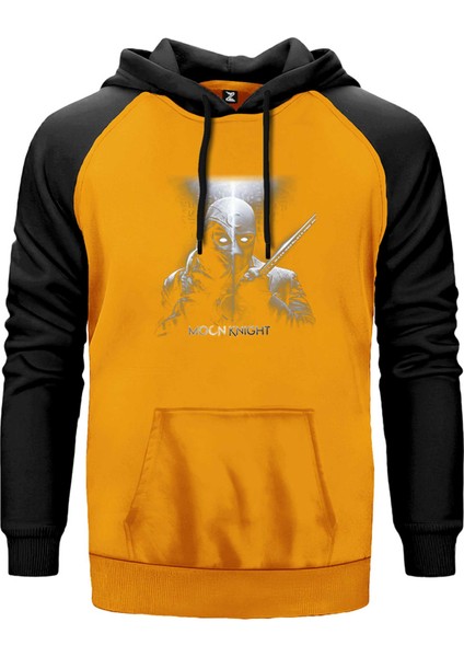 Moon Knight Warrios Sarı Renk Reglan Kol Kapşonlu Sweatshirt