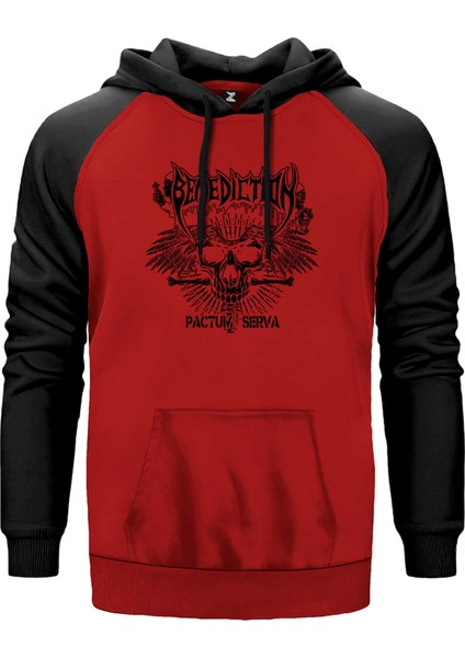 Benediction Pactum Serva Kırmızı Renk Reglan Kol Kapşonlu Sweatshirt