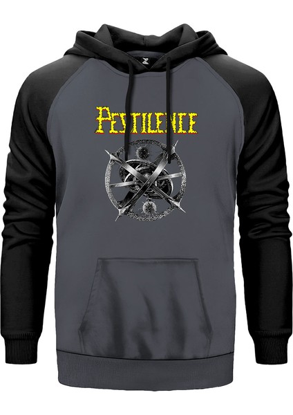 Pestilence Testimony Of The Ancients Gri Renk Reglan Kol Kapşonlu Sweatshirt
