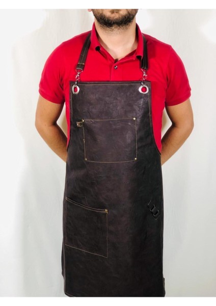 Leke Tutmaz Deri Kasap Önlüğü Yeni Trend Cafe Restoran Bar Garson Chef Deri Önlük