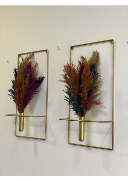 Çiçeklik Kare Gold 2li Çiçeklik Duvar Dekoratif Çiçeklik fiyatları