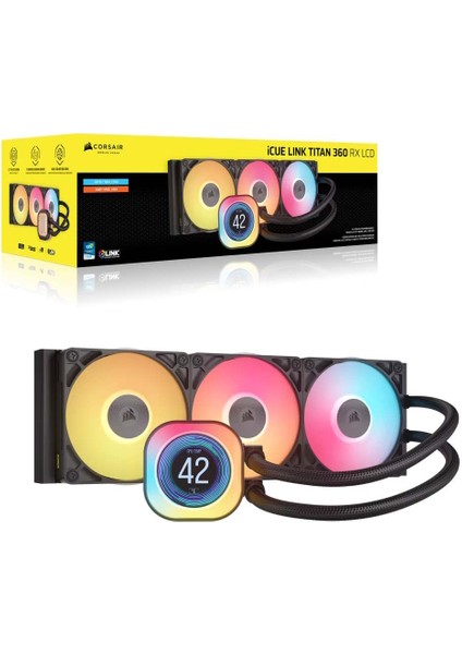 Corsaır Icue Lınk Tıtan 360 Rx LCD Aıo, 360MM Işlemci Sıvı Soğutucu (CW-9061023-WW)