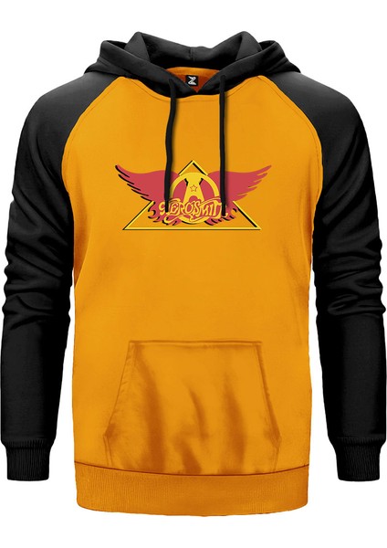 Aerosmith Wing Sarı Renk Reglan Kol Kapşonlu Sweatshirt