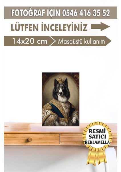 No:5 Kişiye Özel Tasarım Evcil Hayvan Tablosu Patili Hediyelik Kraliyet Kıyafetli Portresi