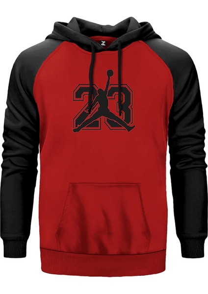 Jordan Black 23 Kırmızı Renk Reglan Kol Kapşonlu Sweatshirt