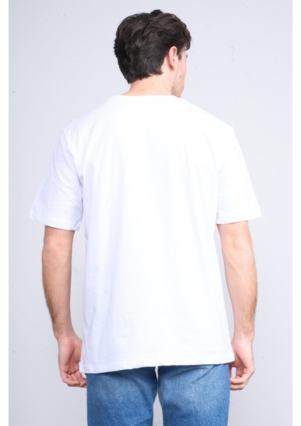 Çetinkaya Mentality 3400 Erkek Bisiklet Yaka Regular Baskılı T-Shirt Beyaz fırsatları