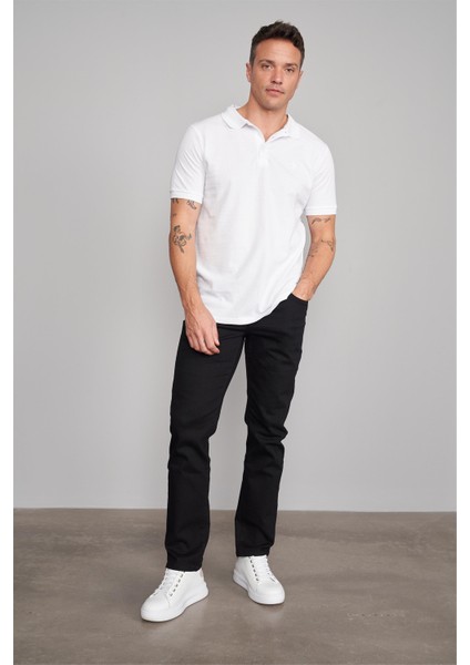 2742-L Erkek Polo Yaka Pike T-Shirt Beyaz %100 Pamuk fiyatları