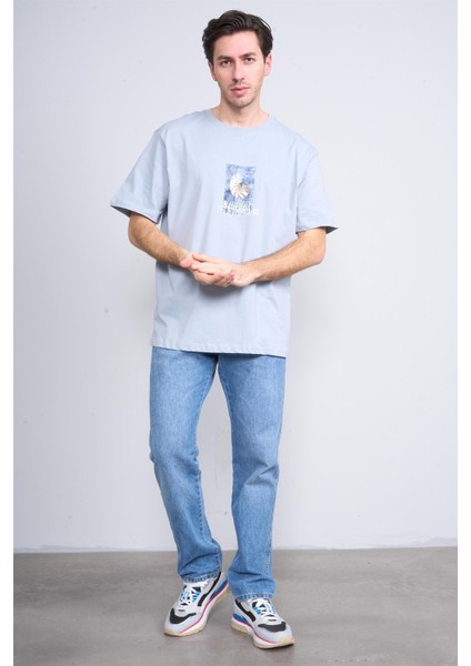 Çetinkaya Chester Polo 3866 Bisiklet Yaka 30/1 Penye Regular Baskılı T-Shirt Gri fiyatları