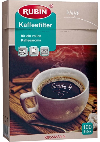 Kahve Filtresi - No:4 Beyaz Renkli 100'LÜ