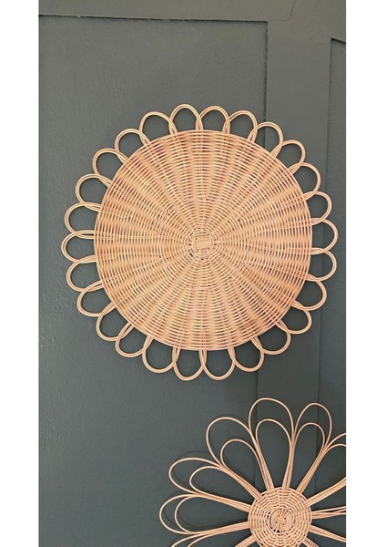 6 Parça Rattan Bambu Hasır Duvar Sepeti Bohem Hasır Duvar Süsü