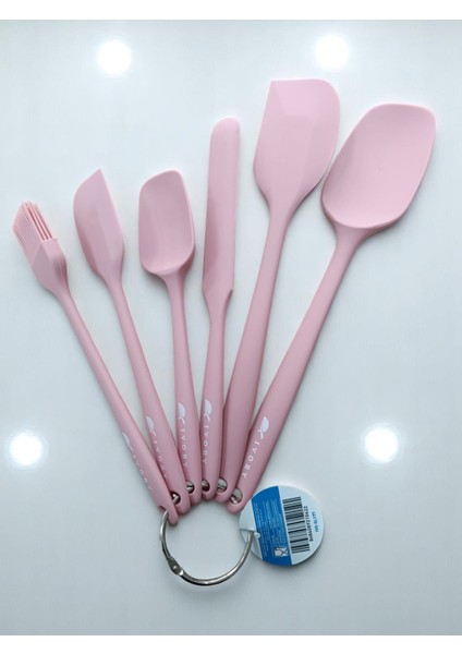 6 Parça Silikon Set Büyük Boy Pudra Pembe