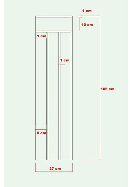 Duvar Paneli 27CM Genişlik x 105 cm Ham Mdf Duvar Paneli ( 10 mm Kalınlık )