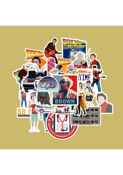 Geleceğe Dönüş Back To The Future Sticker Paketi - Ajanda - Planner - Defter - Laptop Etiket Çıkartma Çok Renkli 10 x 15 Paket Boyutu 3 x 5 cm Stickerlar Paket Içeriği 25 Adet Dadi Ramba Sticker