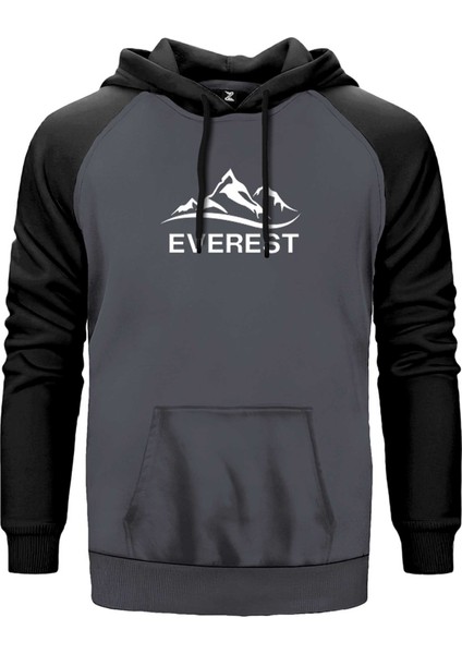 Everest Classic Gri Renk Reglan Kol Kapşonlu Sweatshirt
