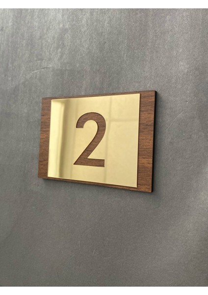 Lux Gold Aynalı Ceviz Mdf Serisi Iç Mekan Apartman Daire Kapı Numarası fiyatları