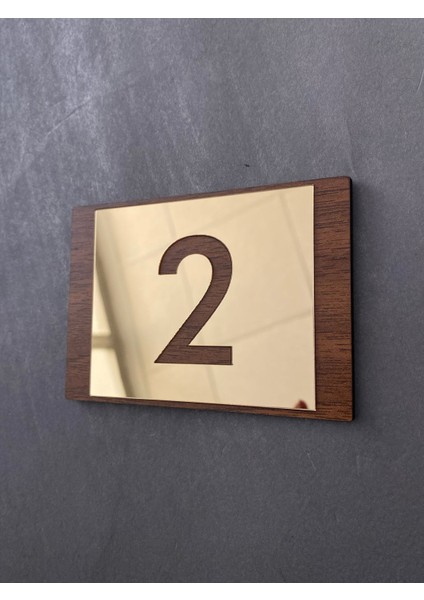 Lux Gold Aynalı Ceviz Mdf Serisi Iç Mekan Apartman Daire Kapı Numarası indirimleri