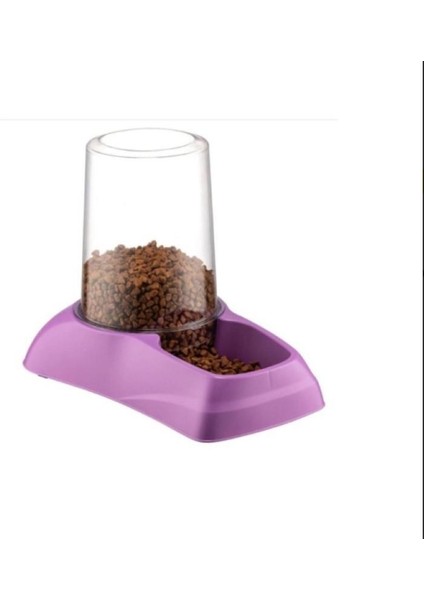 Hazneli Su ve Mama Kabı 3 Litre Mor