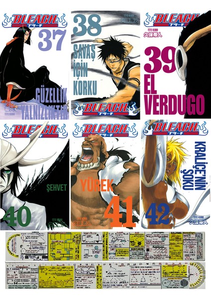 Bleach 37-38-39-40-41-42. Ciltler Manga Seti + Mat. Öğreten Cetvel