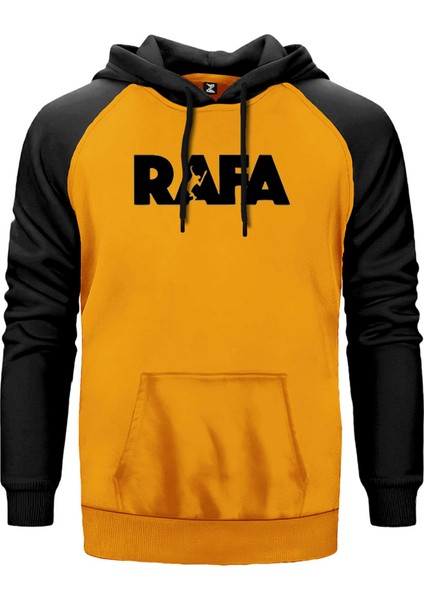 Rafael Nadal Text Sarı Renk Reglan Kol Kapşonlu Sweatshirt