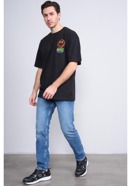 Çetinkaya Chester Polo 3847 Bisiklet Yaka Penye Regular Baskılı T-Shirt Siyah fiyatları