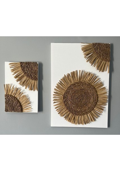 Duvar Dekorasyon Hasır Pano Salon Balkon Duvar Süsü Duvar Dekorasyon