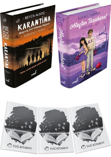 Ateşten Tezahürat Ciltli ve Karantina 4 Ciltli Beyza Alkoç 2li Set + Hediyeli