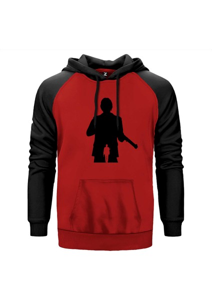 John Wick Chapter 4 Black And White Kırmızı Renk Reglan Kol Kapşonlu Sweatshirt