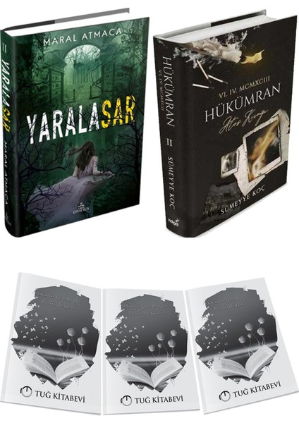 Hükümran 2 Ateş Kırağı Ciltli ve Ephesus Yayınları Yaralasar 2 Ciltli Maral Atmaca 2li Set + Hediyeli
