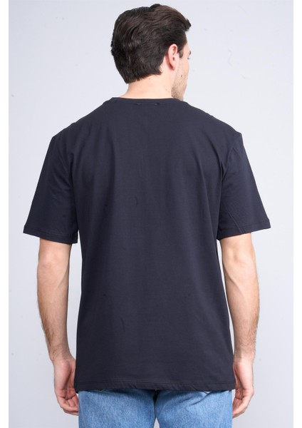 Çetinkaya Chester Polo 3834 Bisiklet Yaka 30/1 Penye Regular Baskılı T-Shirt Lacivert fırsatları