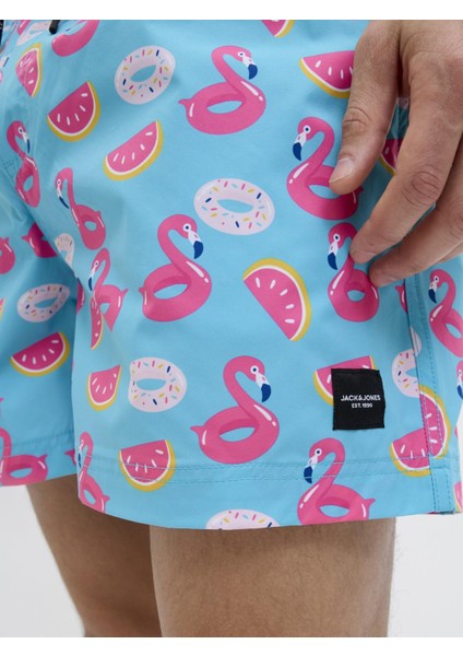 Jpstmauı Jjswım Erkek Desenli Deniz Şortu - Hızlı Kuruyan Kumaş indirimleri