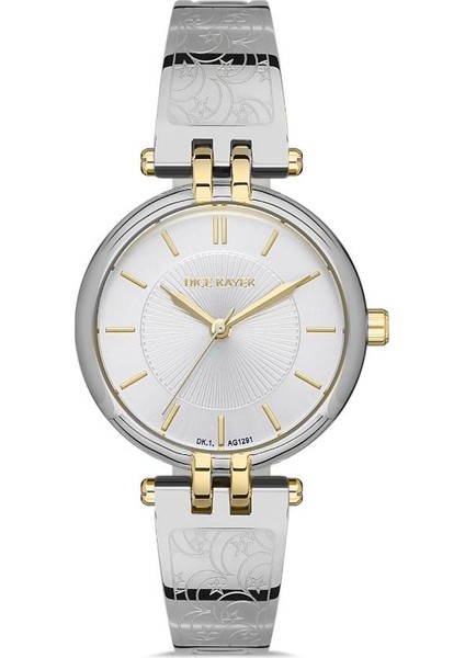 DK.1.AG1291.01 5 Atm Suya Dayanıklı Çelik Kordon Gümüş-Altın Kadın Kol Saati