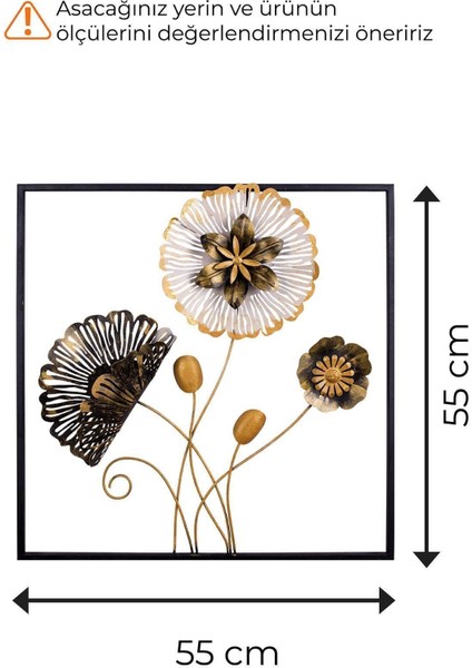Doreart Flower Metal Duvar Tablosu, Ev Ofis Duvar Panosu modelleri