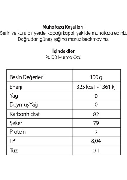 Glutensiz Hurma Özü 315 gr