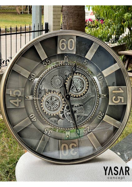 Gearion Metal Çarklı Duvar Saati