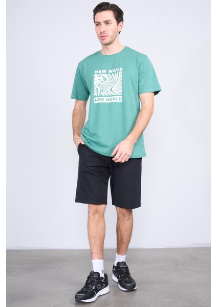 Çetinkaya Mentality 3698 Bisiklet Yaka Penye Regular Baskılı T-Shirt Eski Yeşil fiyatları