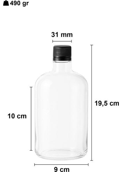 750 ml Şeffaf Tombul Yağ Şişesi Sızdırmaz Akıtıcılı Kapaklı 750 cc Yağdanlıklı Cam Şişe 1 Adet