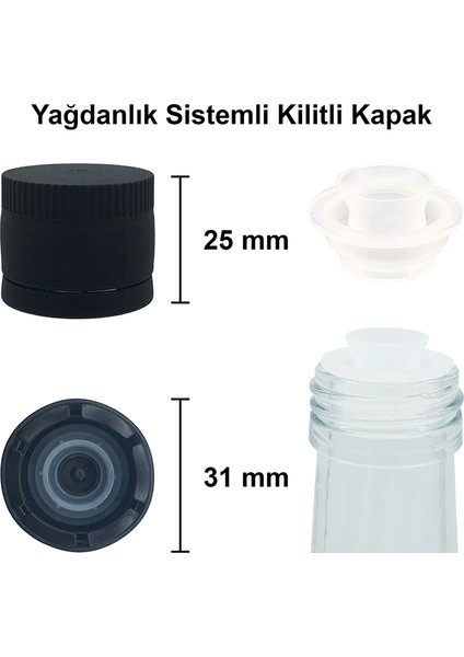 750 ml Şeffaf Tombul Yağ Şişesi Sızdırmaz Akıtıcılı Kapaklı 750 cc Yağdanlıklı Cam Şişe 1 Adet