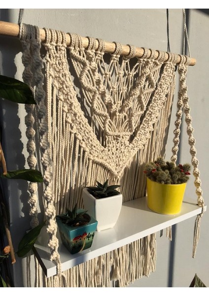 El Yapımı Makrome Raflı Duvar Süsü fırsatları