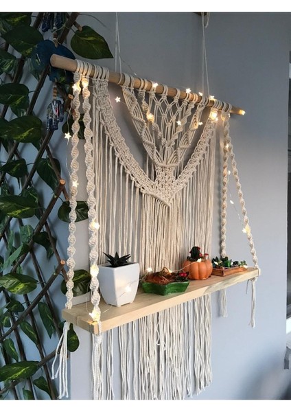 El Yapımı Makrome Raflı Duvar Süsü indirimleri