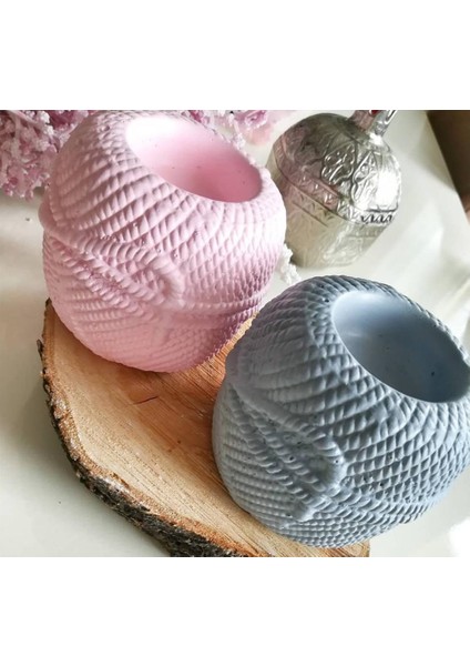 Örgü Yumağı Yumak Tealight Mumluk Silikon Kalıp K-510