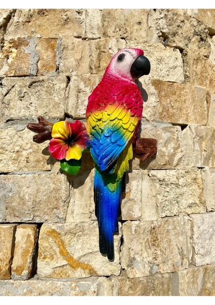 Renkli Papağan Duvar Süsü, Dalda Duran Dekoratif Papağan, El Yapımı, Hand Made