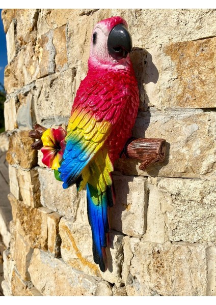 Renkli Papağan Duvar Süsü, Dalda Duran Dekoratif Papağan, El Yapımı, Hand Made modelleri