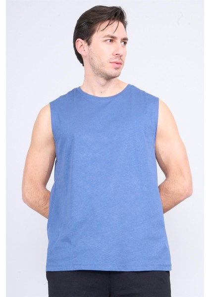 Çetinkaya Mentality 3707 Bisiklet Yaka 30/1 Penye Regular Atlet Indigo